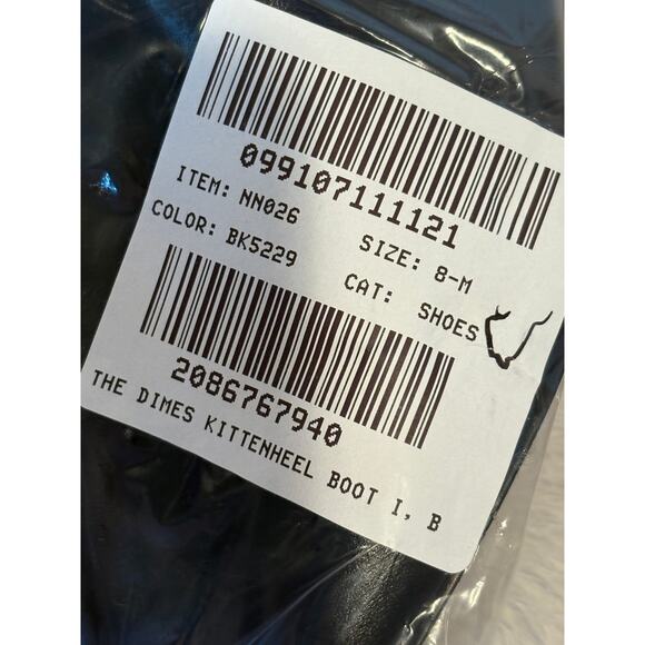 Madewell Dimes Kitten Heel Boots 8 NWT Black Crinkle Leather Ankle Booties NN026 - Picture 4 of 5